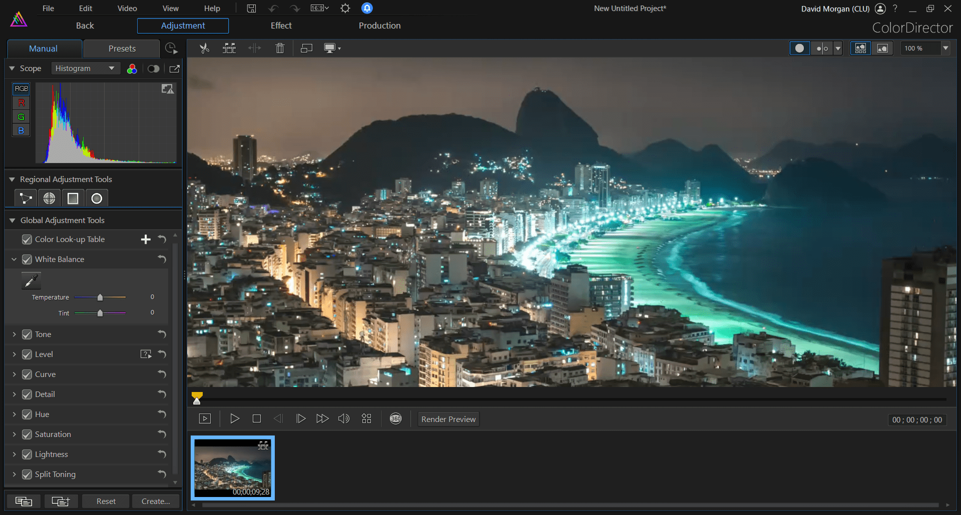Color Grading in ColorDirector